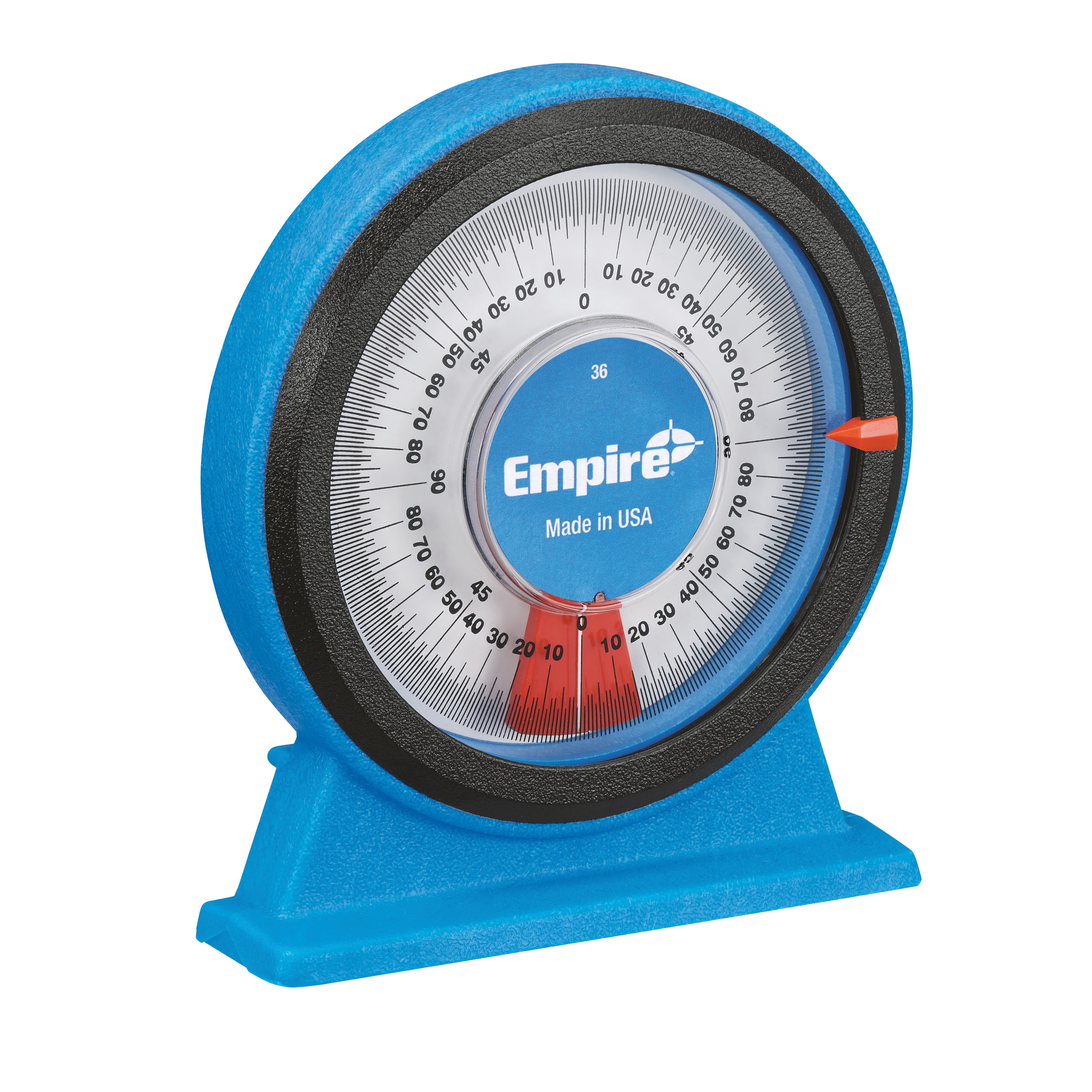 Empire® 36 Magnetic Protractor, 0 to 360 deg Measuring, 5.812 in Blade, Graduations 1/16 in, Plastic